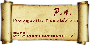 Pozsegovits Anasztázia névjegykártya